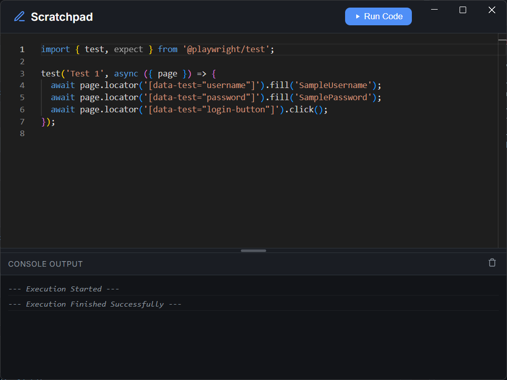 Live Chrome Scratchpad Code Runner